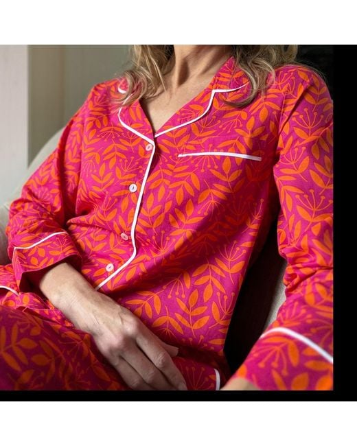 Lime Tree Design Red Summer Meadow & Cotton Pyjamas