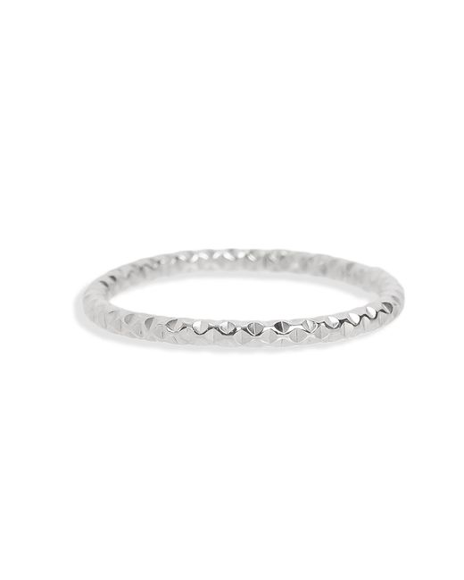 Kate Koel White Textured Stack Ring