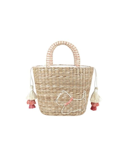 LIKHÂ Natural Mini Tote Bag With Embroidered Westie