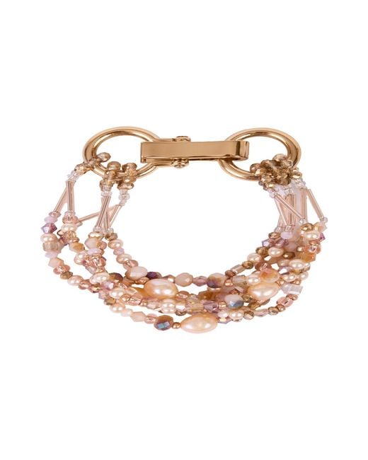 Saachi Metallic Beaded Layered Bracelet