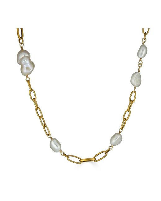 Loni Paul Jewelry Metallic Keshi Pearl Necklace