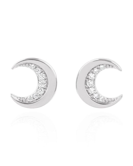 Luna Charles Metallic Darcy Moon Stud Earrings