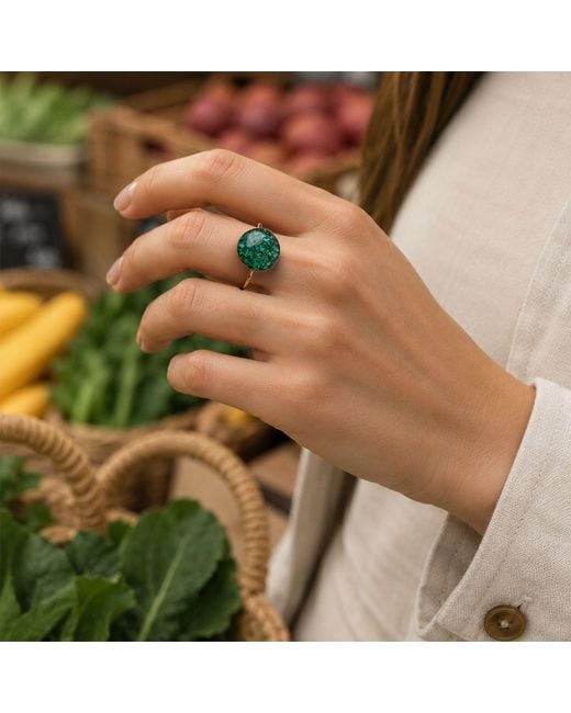 Kate Koel Green Statement Malachite Ring