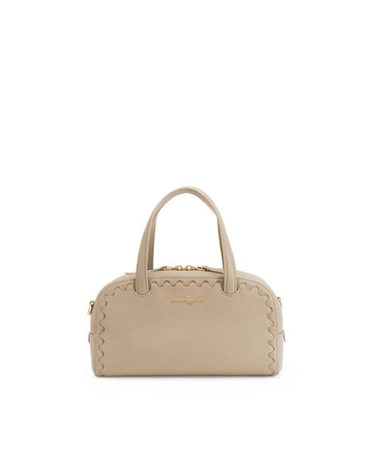 Orange Cube Natural Mosaic Boston Hand Bag