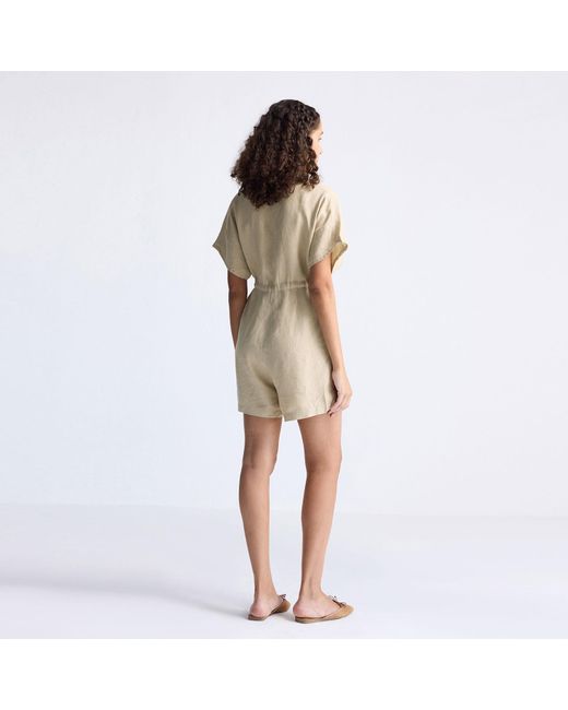 REISTOR Natural Neutrals V Neck Drawstring Romper