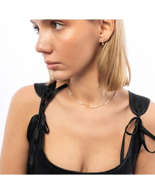Spero London Metallic Baroque Pearl Beaded Sterling Chain Necklace