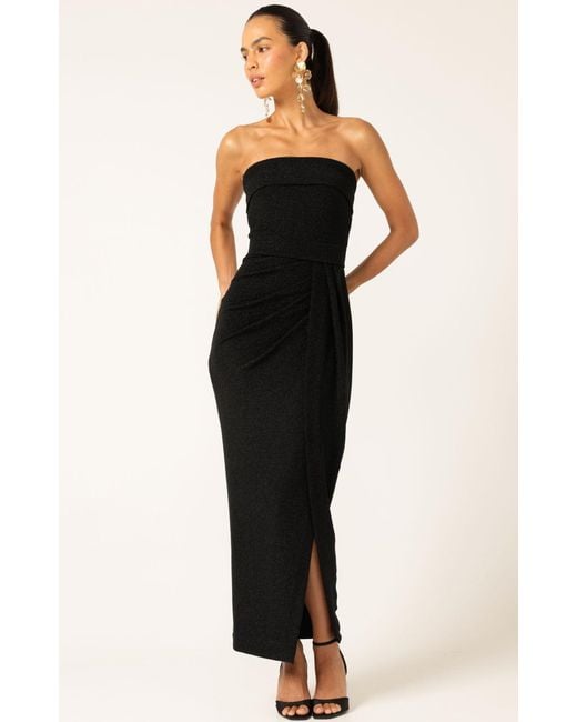 SACHA DRAKE Black Merle Strapless Maxi Dress
