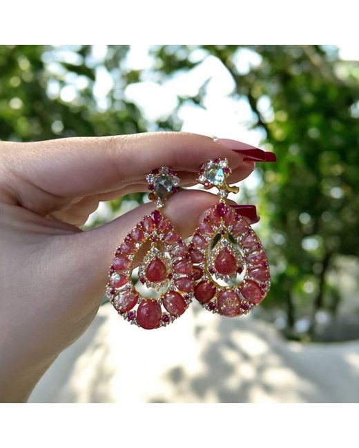 Latelita London Red Paloma Opal Drop Earrings