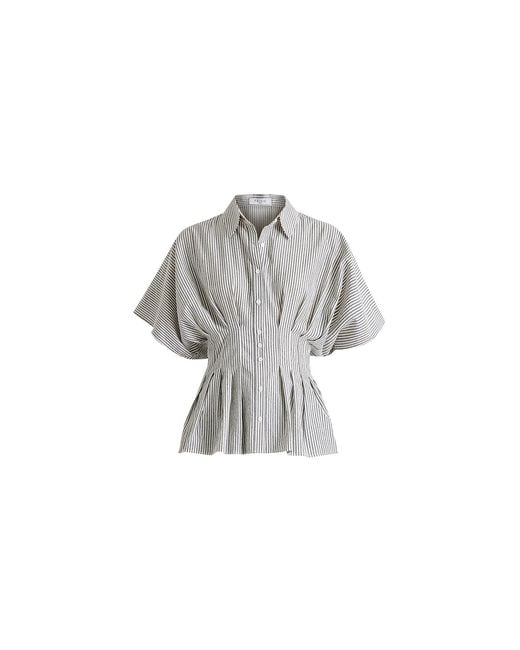 Paisie Gray Striped Shirt With Waist Pleats