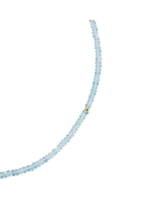 Bombyx House Metallic Birthstone March Aquamarine Bead Necklace