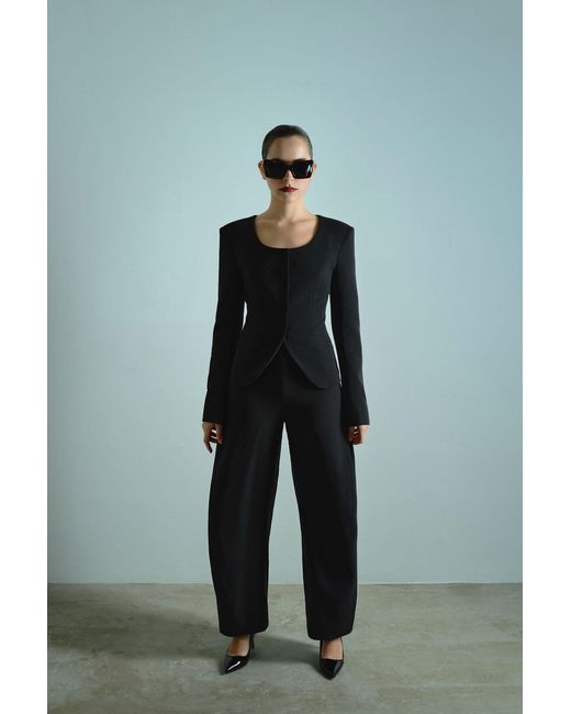 Icon Leva Black Athena Suiting Barrel Leg Pants