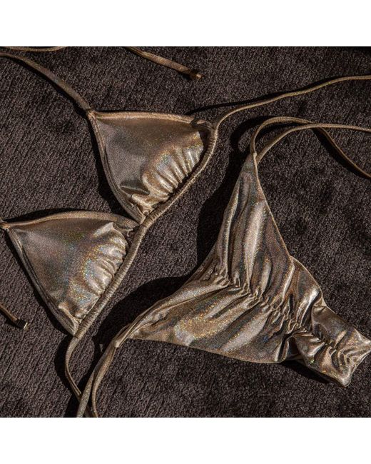 Enez Swim Natural Neutrals Nova Triangle Bikini Top