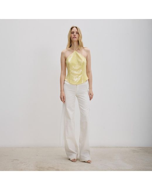Herfetch Yellow Sequined Sunset Top