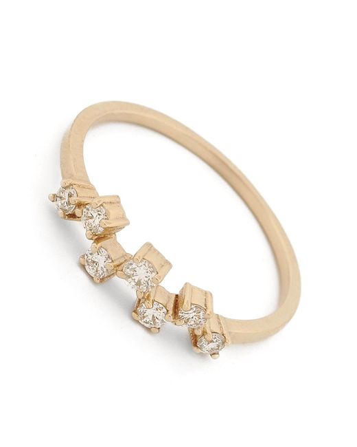 Ebru Jewelry Metallic Diamond Dance Solid Ring