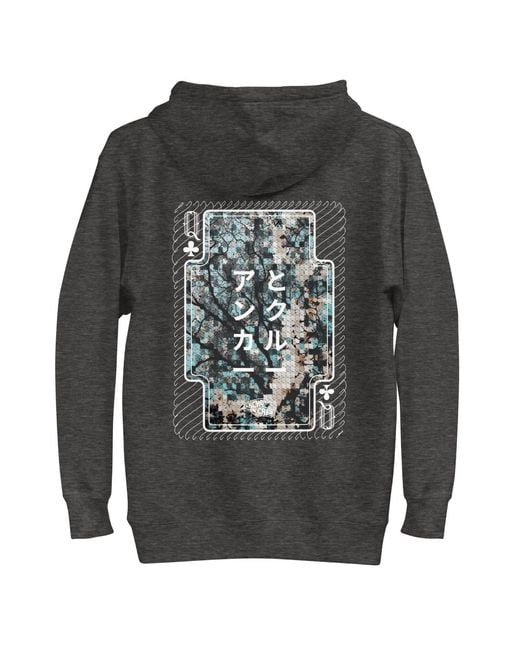 Anchor and Crew Gray Heather Three Japan Gurafiku Cotton Blend Hoodie