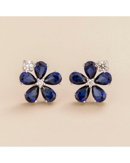 Juvetti Blue Florea Earrings Sapphires & Diamonds