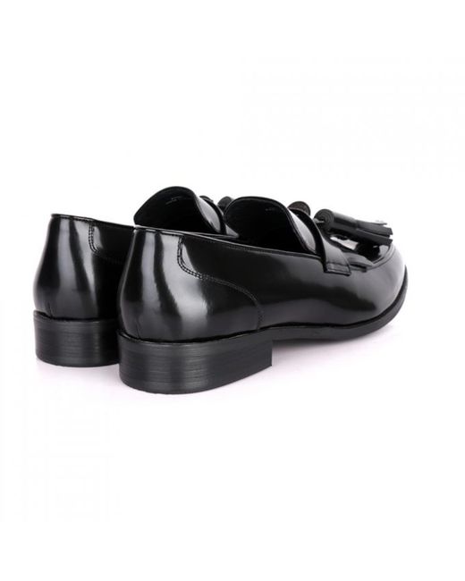 DAVID WEJ Black Bradford Patent Leather Loafers With Tassels – for men