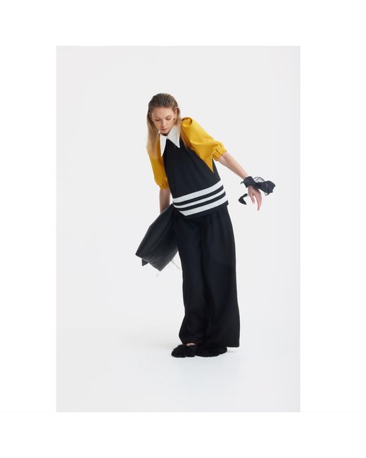 Julia Allert Black Designer Puff Sleeve Blouse – Mustard