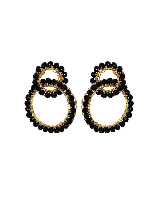Lavish by Tricia Milaneze Black & Gold Ellie Handmade Crochet Earrings