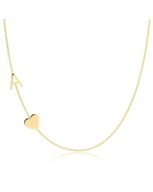 Maya Brenner Metallic Monogram Necklace With Heart