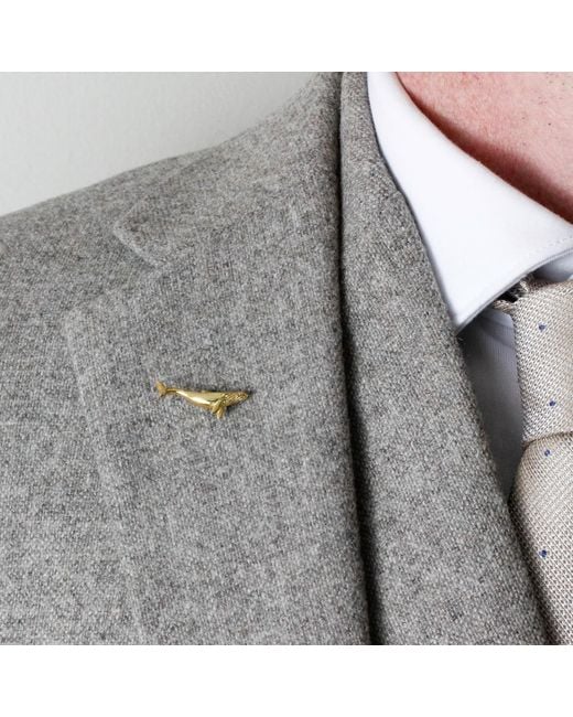 Lee Renee Metallic Whale Lapel Pin for men
