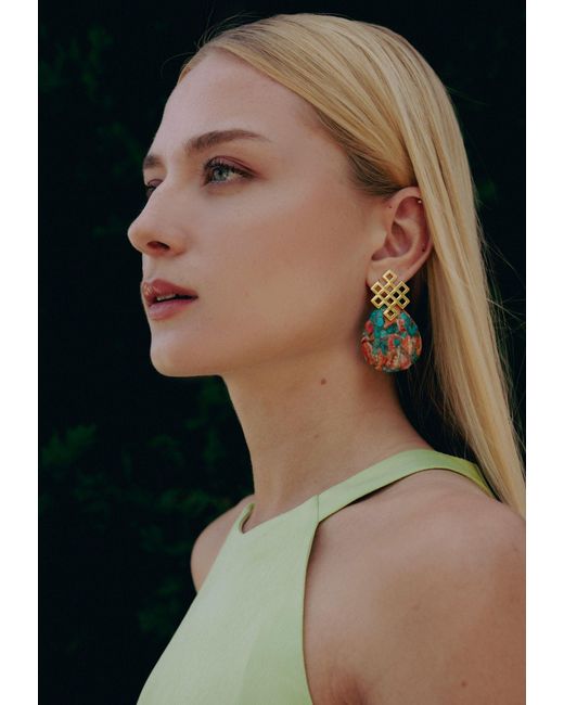 Lavani Jewels Blue Endless Knot Earrings