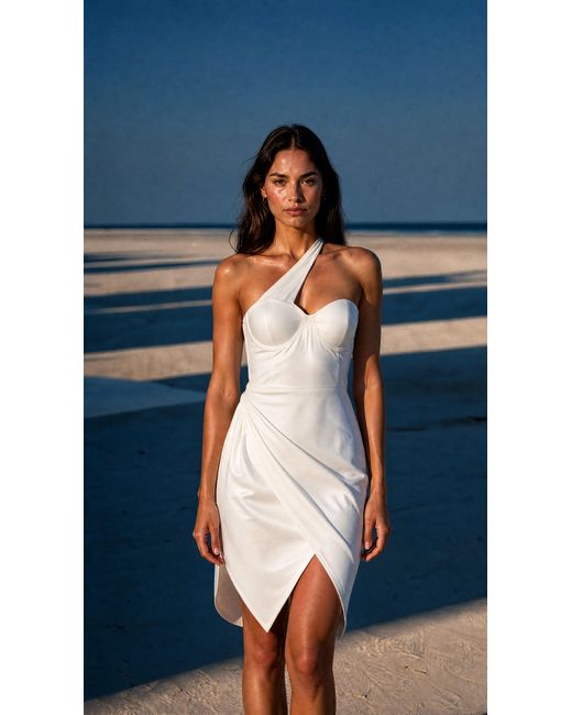The Gt Atelier White One Shoulder Dress