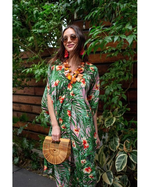 Jennafer Grace Green Hilo Garden Caftan