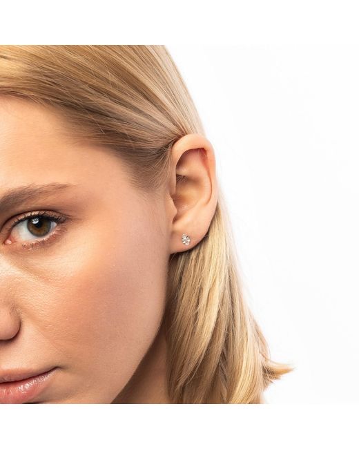 Spero London Metallic 9Ct Solid Marquise Stud Earrings