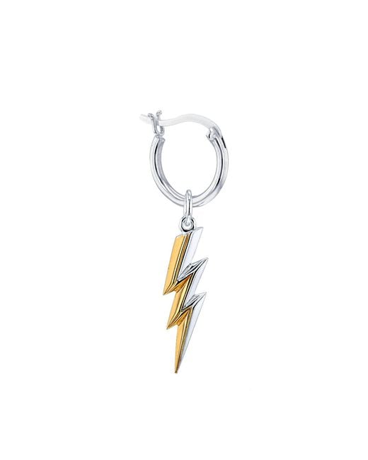 True Rocks Metallic 18Kt Plated & Sterling Bolt Charm On Hoop for men