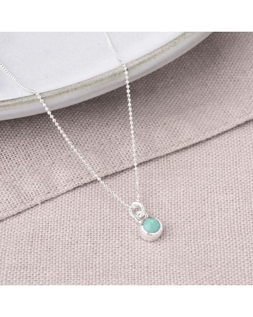 Nellou Jewellery Metallic Gem Dot Birthstone Necklace December Sterling