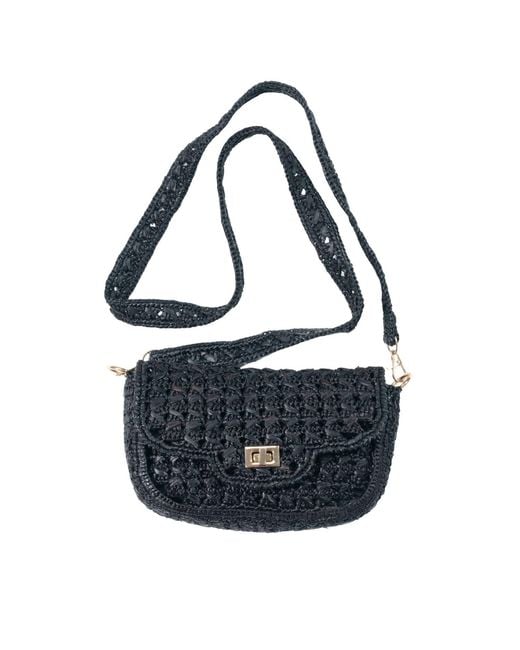 Zanatany Concepts Blue Cassie Raffia Bag