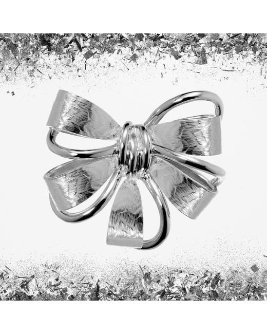 Grosse Metallic Platinum Bow Brooch, Series Jahrenstag