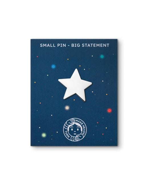 Make Heads Turn White Metal Pin Star