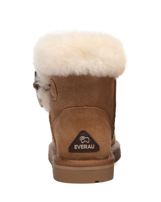 EverAu Australia Brown Robin Horn Toggle Button Mini Boots