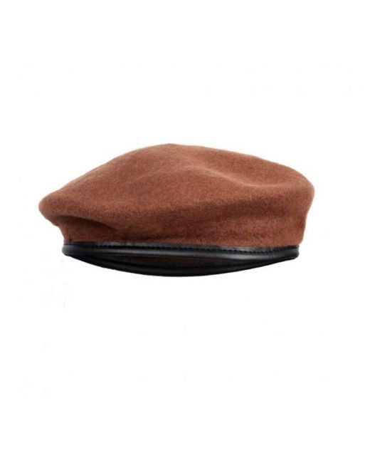 DAVID WEJ Brown Wickliffe Wool Beret – for men