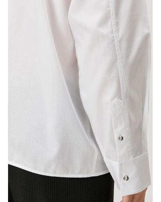 Pcfg White Pure Cotton Woven Shirt With Zip for men
