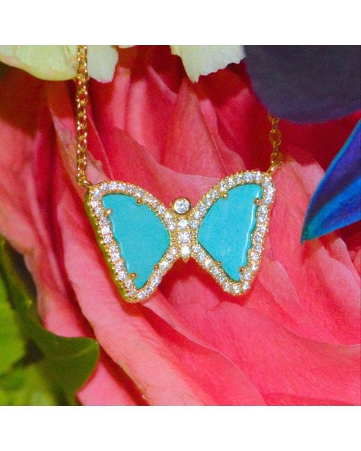 KAMARIA Blue Mini Butterfly Necklace