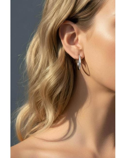 Astor & Orion Metallic Crescent Hoops Medium