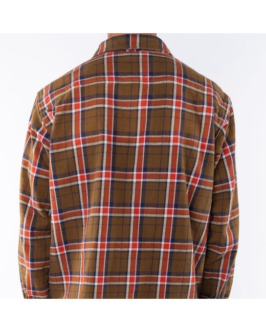 Ariko Brown Bucky Flannel Overshirt for men