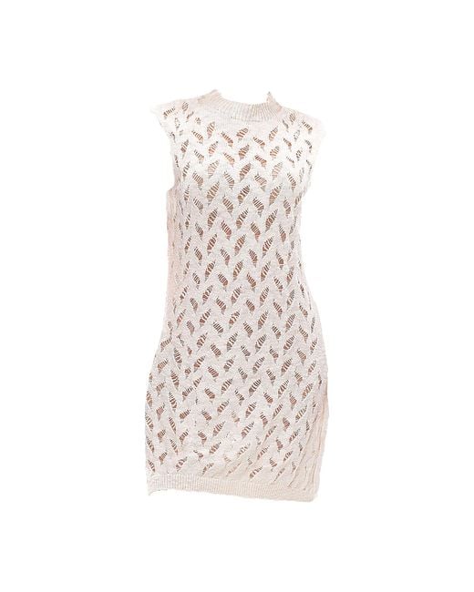 Maison Bogomil Natural Soft Rupture – Linen-Blend Knit Tunic Dress