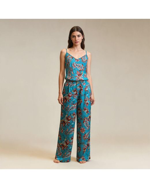 Janara Jones Blue Floral Print Ivy Cami Top