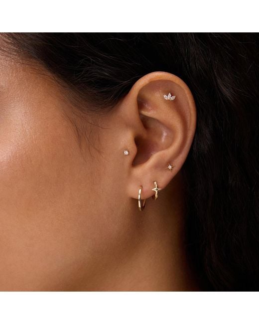 Vanhi Metallic 14K Solid Lab-Grown Diamond North Star Flat Back Stud