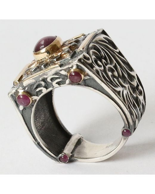 The Jewellery Store London Metallic Mystic Passion Ring. With Ruby