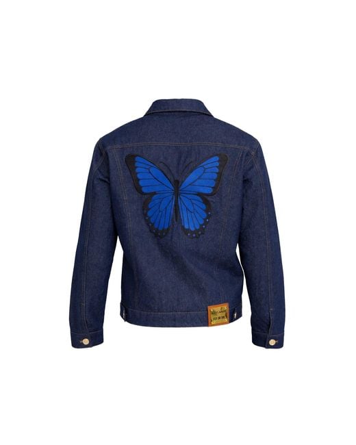 Maui X Lolita Blue Monarch Dark Denim Jacket for men