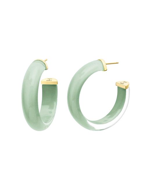 Gold & Honey Green Small Illusion Hoops
