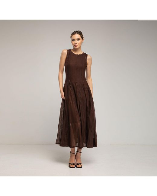 Tantra Spain Sl Brown Long Sleeveless Dress