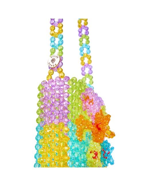 Tillie Beads Metallic Blooming Butterflies Beaded Crossbody Bag