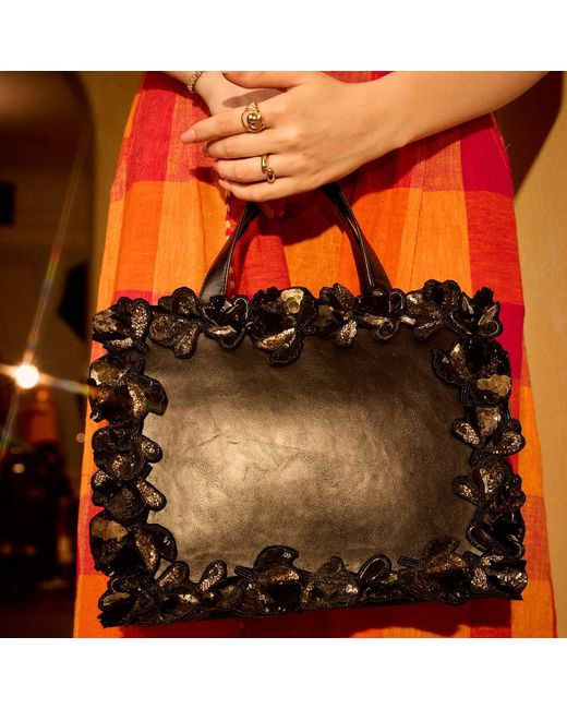Simitri Black Midnight Bloom Tote