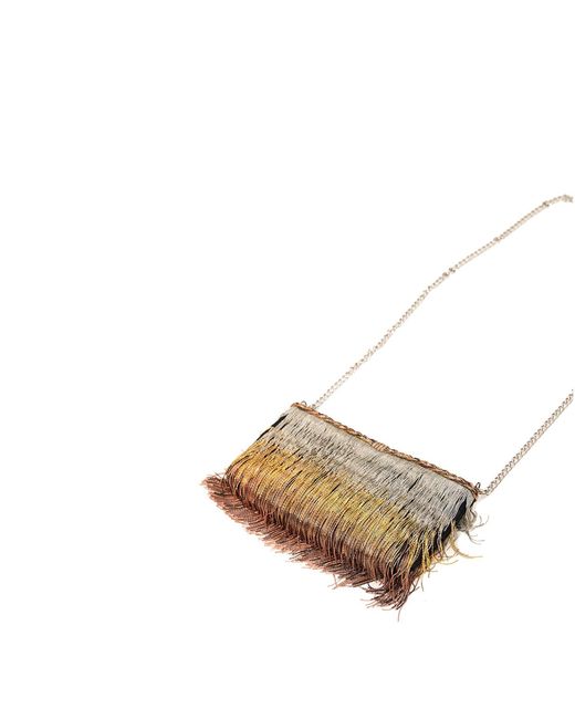 Simitri Gray Rose Neutrals Ombre Midi Pouch Bag